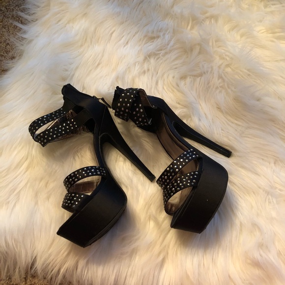 ~Mix No. 6~ Black rhinestone high heels. size: 6 - Picture 4 of 8